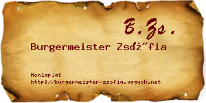 Burgermeister Zsófia névjegykártya