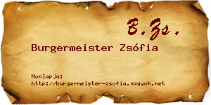 Burgermeister Zsófia névjegykártya